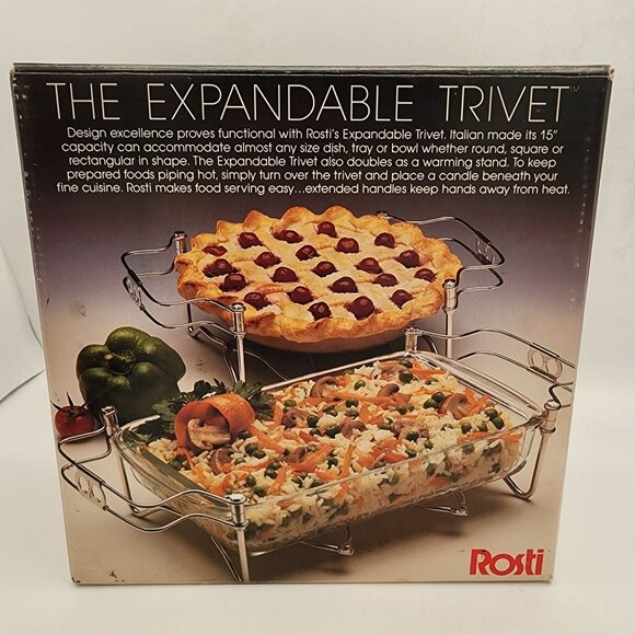 Rosti Expandable Trivet 15-Inch Italian Made For Any Dish Tray Or Bowl Holiday - Picture 2 of 10